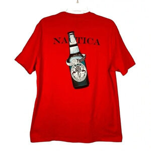 NAUTICA SINCE‎ 1983 30 KNOTS BEER TEE T-SHIRT RED MEN'S SIZE MEDIUM